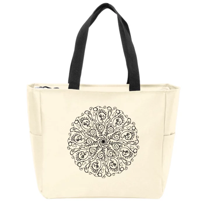 Curse Word Mandala Zip Tote Bag