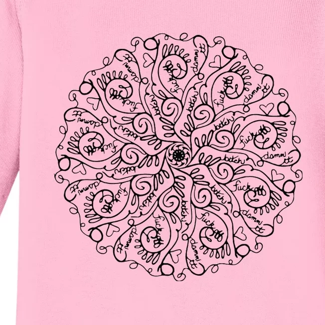 Curse Word Mandala Baby Long Sleeve Bodysuit