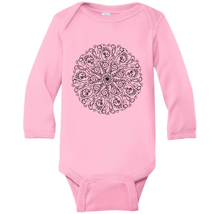 Curse Word Mandala Baby Long Sleeve Bodysuit