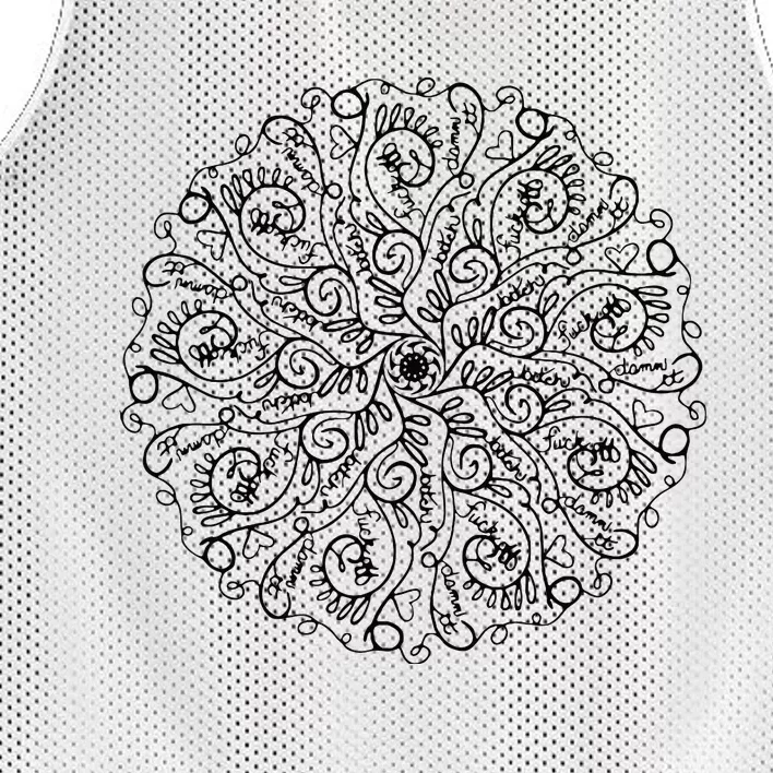 Curse Word Mandala Mesh Reversible Basketball Jersey Tank