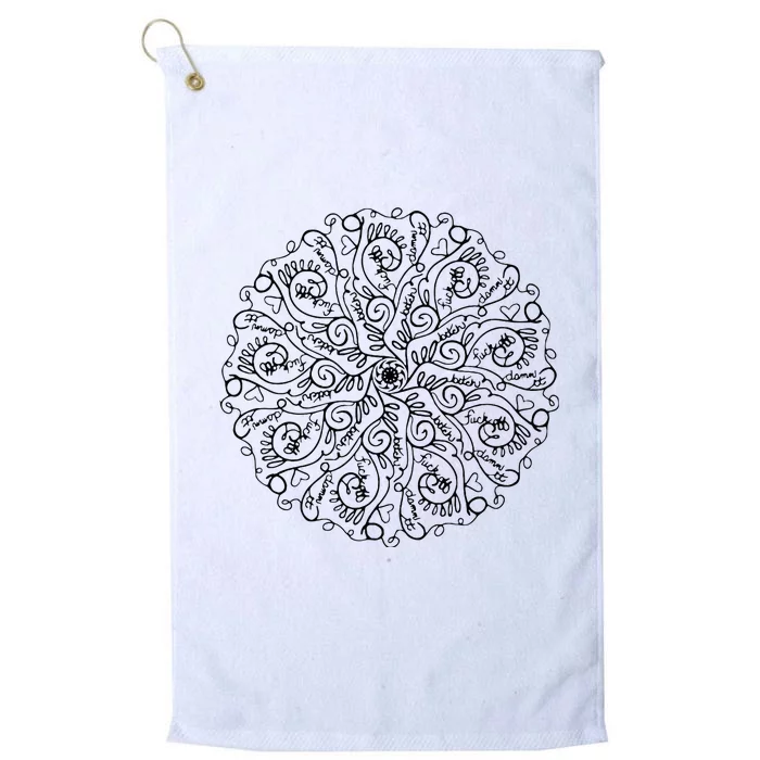 Curse Word Mandala Platinum Collection Golf Towel