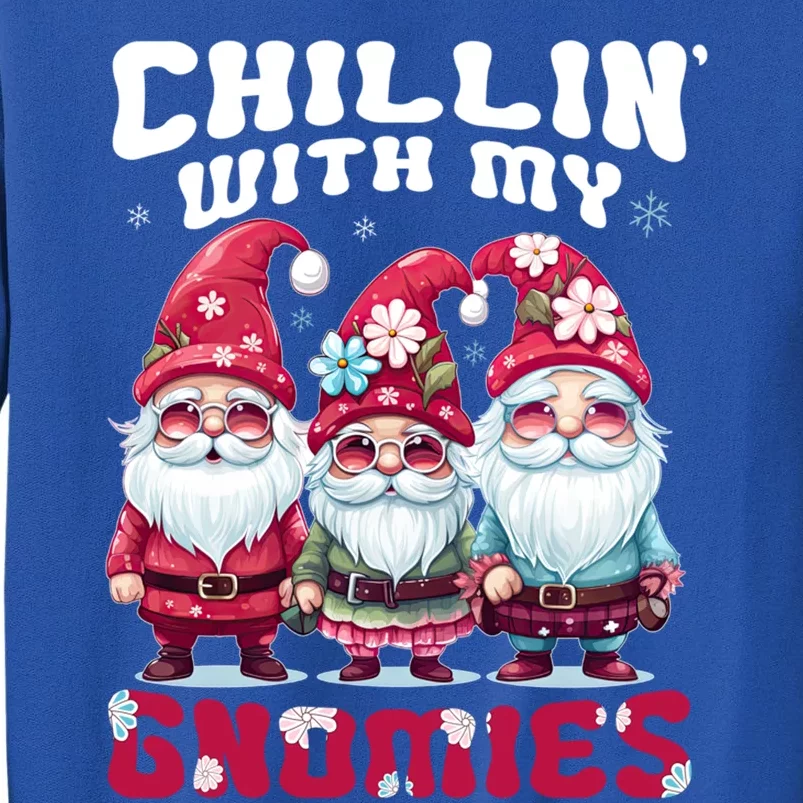 Chillin With My Gnomies Santa Claus Gnomes Groovy Christmas Gift Sweatshirt