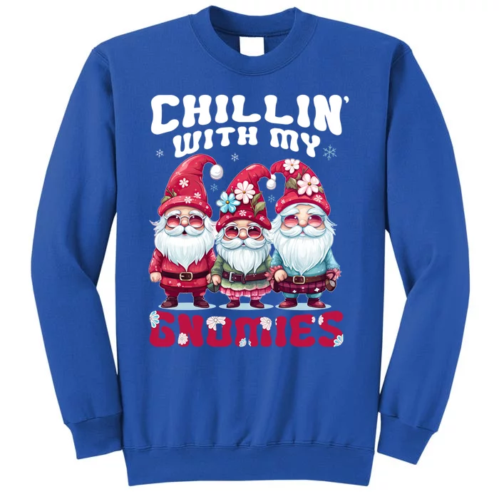 Chillin With My Gnomies Santa Claus Gnomes Groovy Christmas Gift Sweatshirt