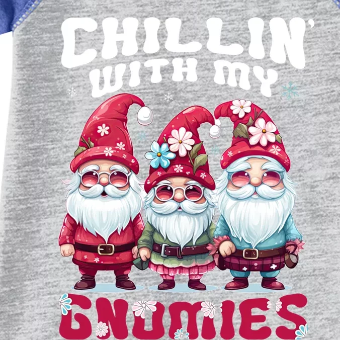 Chillin With My Gnomies Santa Claus Gnomes Groovy Christmas Gift Infant Baby Jersey Bodysuit