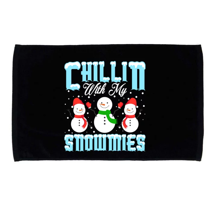 Chillin With My Snowmies Great Gift Microfiber Hand Towel