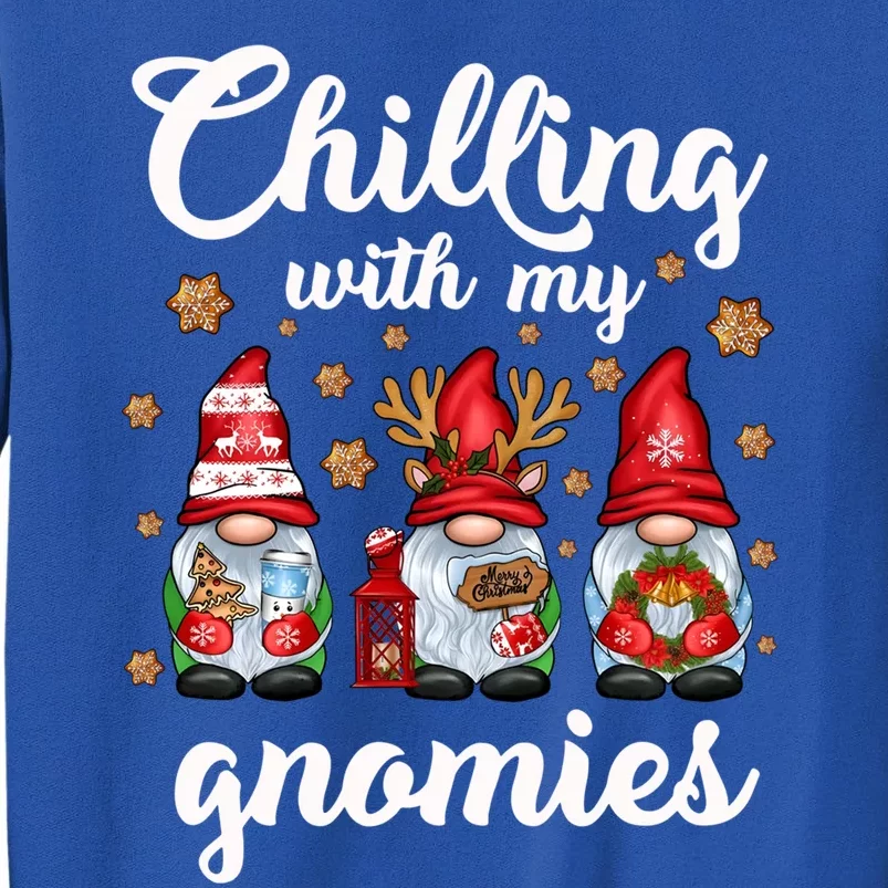 Chillin With My Gnomies Santa Claus Gnomes Groovy Christmas Cute Gift Tall Sweatshirt