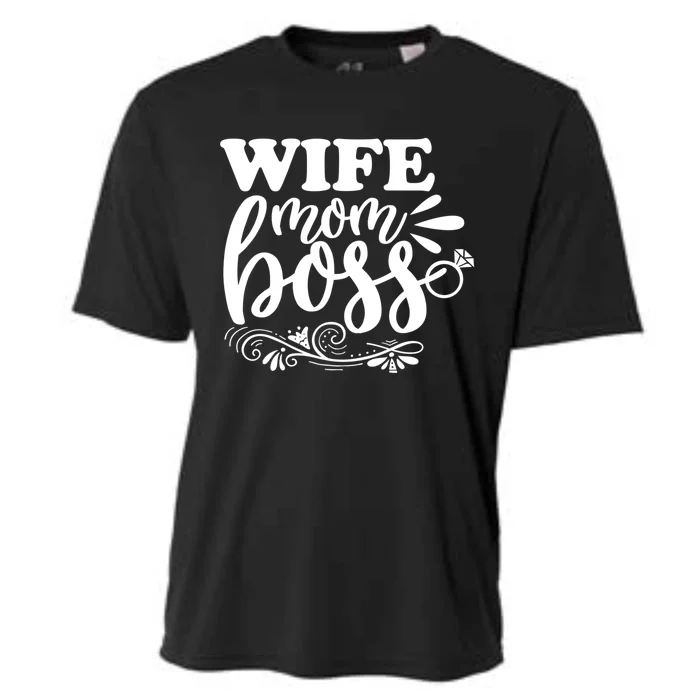 Cute Wife Mom Boss For Mothers Wives And Bosses Design Gift Cooling Performance Crew T-Shirt