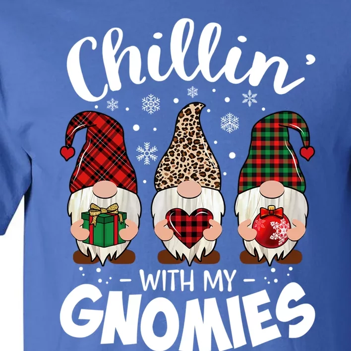 Chillin With My Gnomie Leopard Christmas Gnome Buffalo Gift Tall T-Shirt