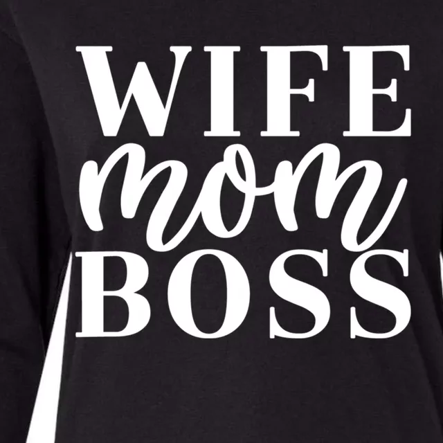 Cute Wife Mom Boss Gift Womens Cotton Relaxed Long Sleeve T-Shirt