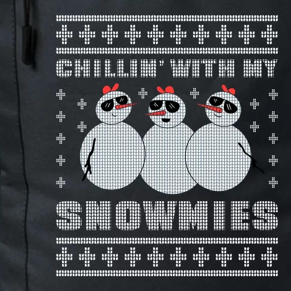 Chillin With My Snowmies Funny Snowman Homies Ugly Christmas Daily Commute Backpack