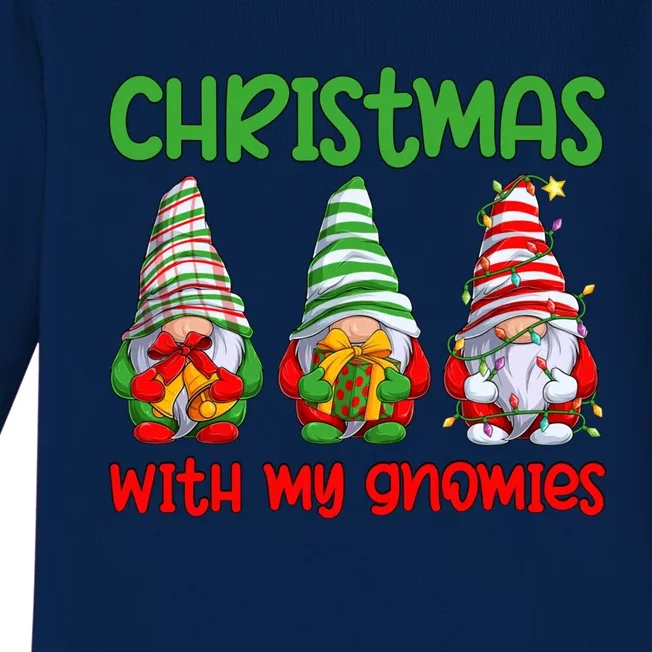 Christmas With My Gnomies Family Matching Xmas Squad Gift Baby Long Sleeve Bodysuit