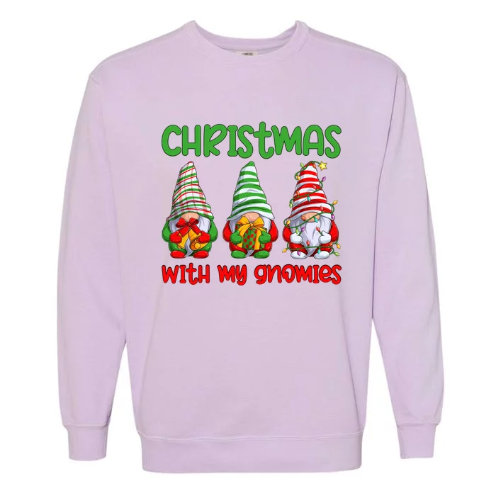 Christmas With My Gnomies Family Matching Xmas Squad Gift Garment-Dyed Sweatshirt