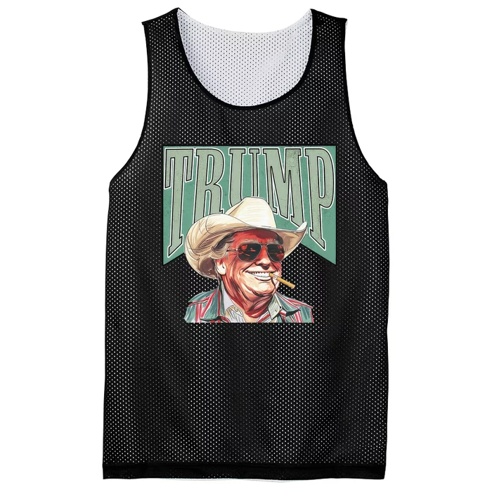 Cowboy Western Make America Great Trump Daddy Mesh Reversible Basketball Jersey Tank