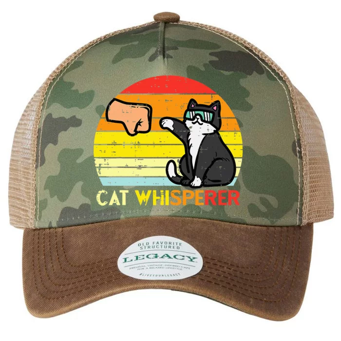 Cat Whisperer Man Paw Fist Bump Sunset Legacy Tie Dye Trucker Hat