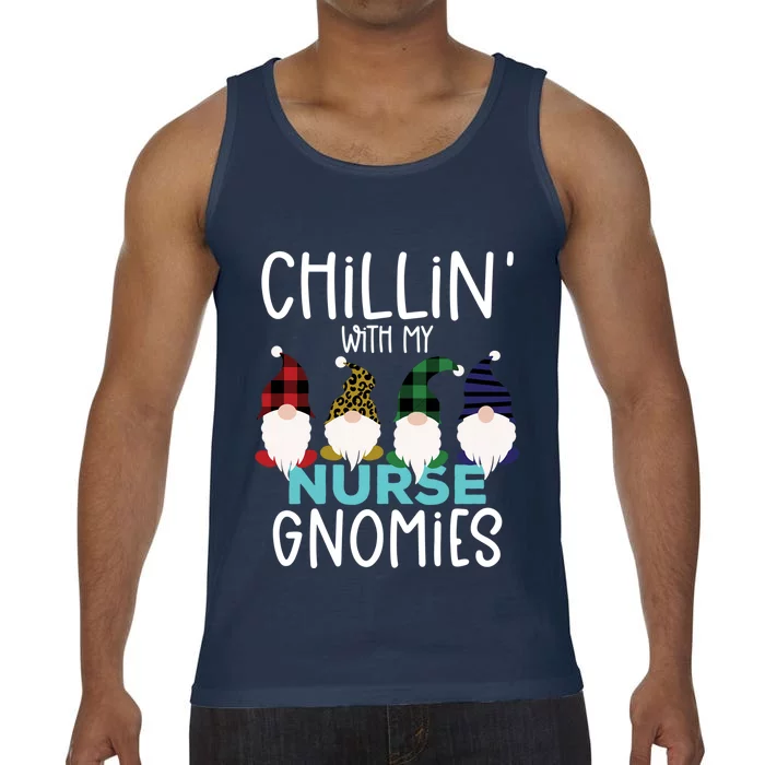 Chillin With My Nurse Gnomies Christmas Plaid Gnomes Gift Comfort Colors® Tank Top