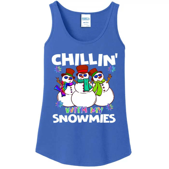 Chillin With My Snowmies Cute Rainbow Colors And Snow Gift Ladies Essential Tank