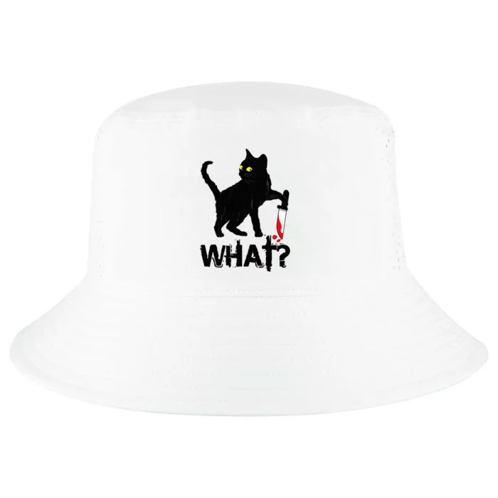 Cat What Murderous Black Cat With Knife Halloween Cool Comfort Performance Bucket Hat