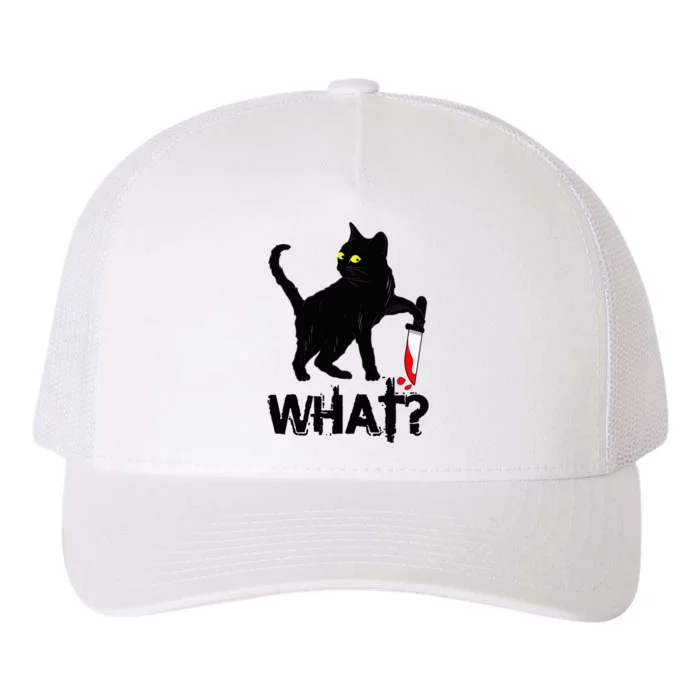 Cat What Murderous Black Cat With Knife Halloween Yupoong Adult 5-Panel Trucker Hat