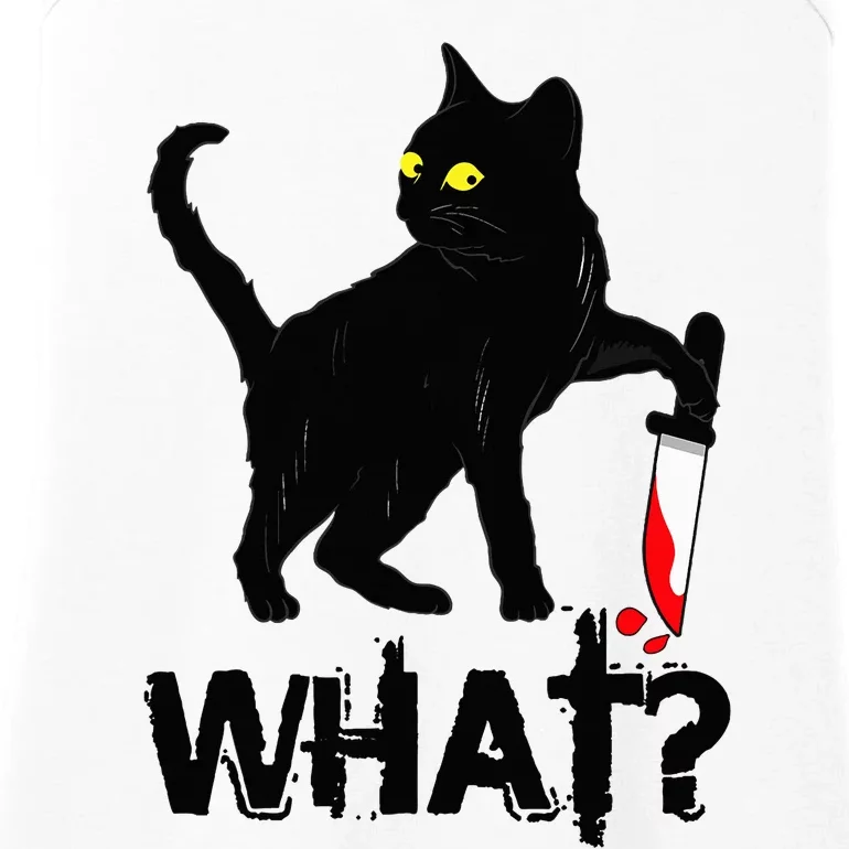 Cat What Murderous Black Cat With Knife Halloween Ladies Essential Tank