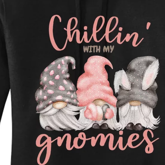 Chillin With My Gnomies Easter Gnome Bunny Ears Hunting Women's Pullover Hoodie