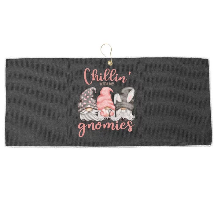 Chillin With My Gnomies Easter Gnome Bunny Ears Hunting Large Microfiber Waffle Golf Towel