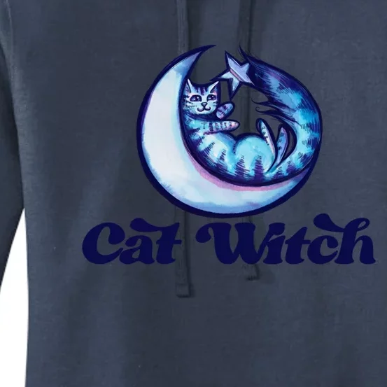 Cat Witch Moon Artwork Cat Moon Luna Cool Gift Women's Pullover Hoodie