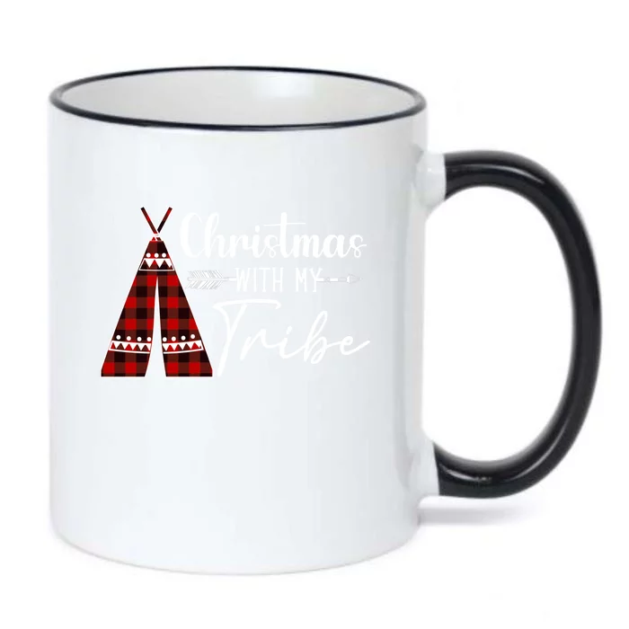 Christmas With My Tribe Buffalo Plaid Matching Family Great Gift Black Color Changing Mug