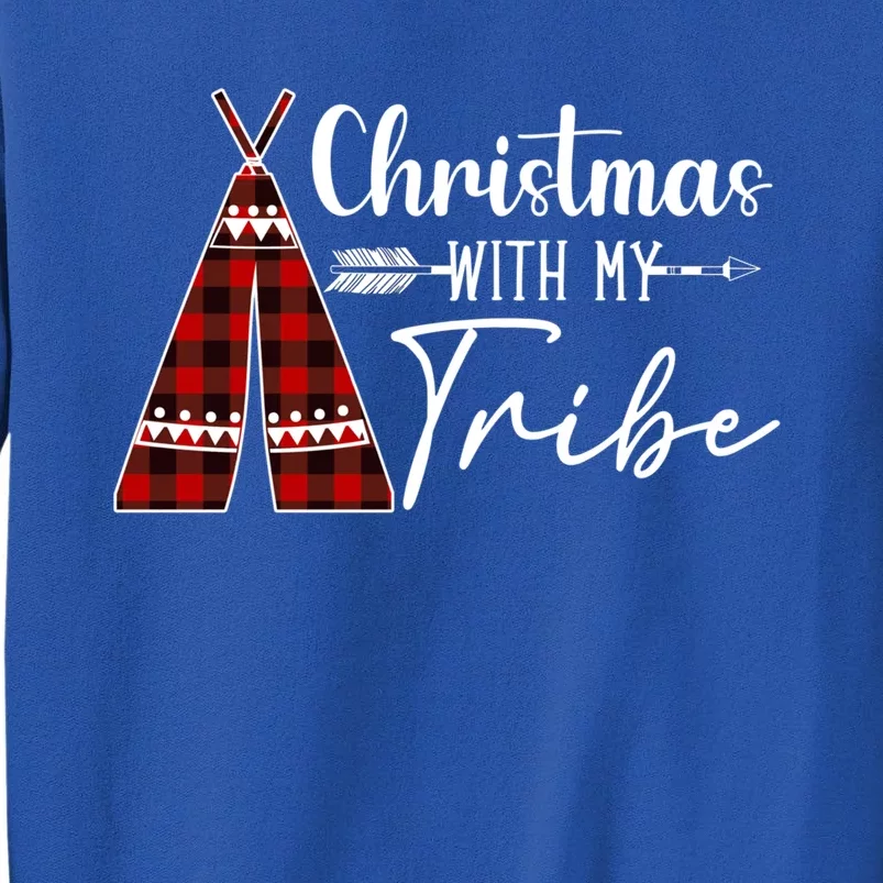 Christmas With My Tribe Buffalo Plaid Matching Family Great Gift Sweatshirt