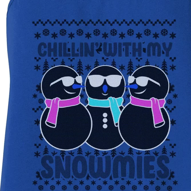 Chillin With My Snowmies Snowmies Squad Hanging Out Gift Women's Racerback Tank