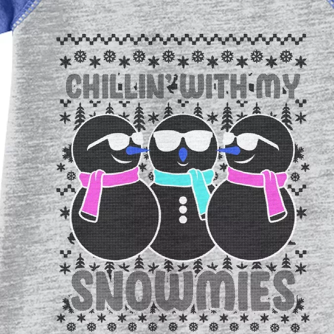 Chillin With My Snowmies Snowmies Squad Hanging Out Gift Infant Baby Jersey Bodysuit