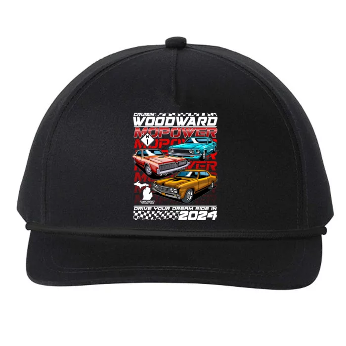 Cruisin Woodward Mopower Drive Your Dream Ride In 2024 Snapback Five-Panel Rope Hat