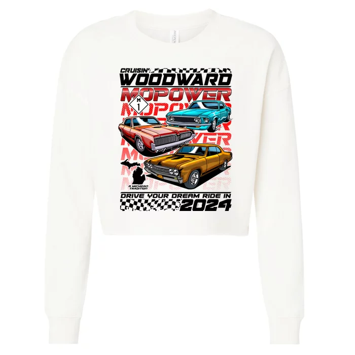 Cruisin Woodward Mopower Drive Your Dream Ride In 2024 Cropped Pullover Crew