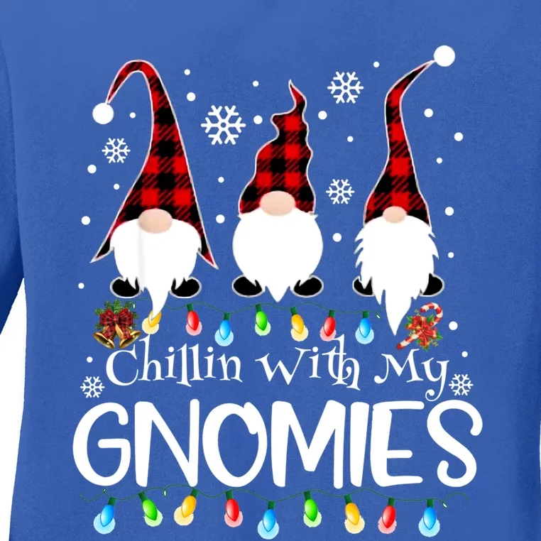 Chillin With My Gnomies Funny Gift Ladies Long Sleeve Shirt