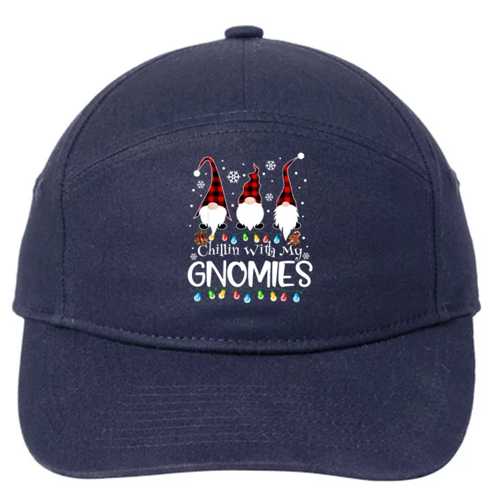 Chillin With My Gnomies Funny Gift 7-Panel Snapback Hat