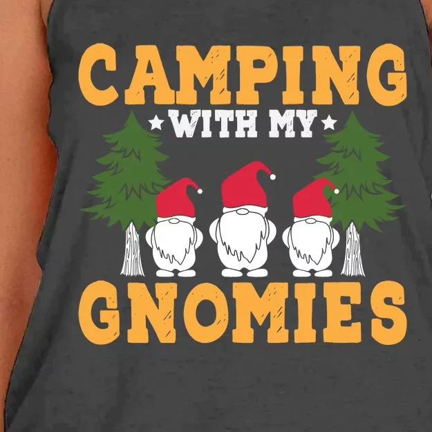 Camping With My Gnomies T Women's Knotted Racerback Tank