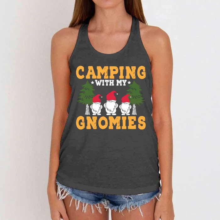 Camping With My Gnomies T Women's Knotted Racerback Tank