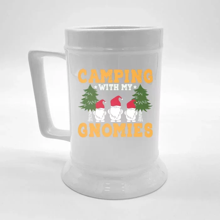 Camping With My Gnomies T Front & Back Beer Stein