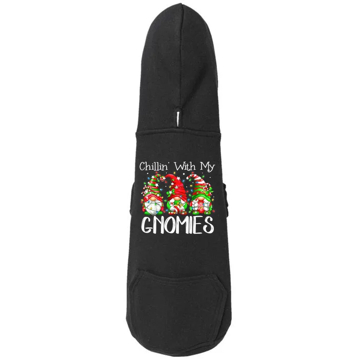 Chillin With My Gnomies Funny Gnome Christmas Pamajas Family Doggie 3-End Fleece Hoodie