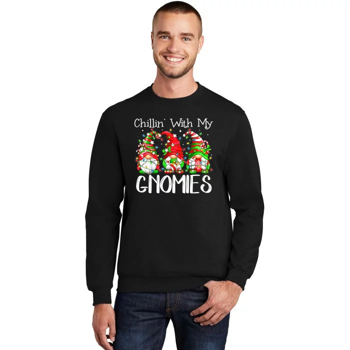 Chillin With My Gnomies Funny Gnome Christmas Pamajas Family Sweatshirt