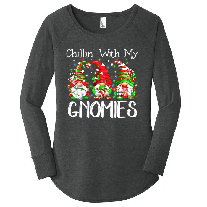 Chillin With My Gnomies Funny Gnome Christmas Pamajas Family Women's Perfect Tri Tunic Long Sleeve Shirt