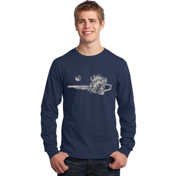 Chainsaw Woodworker Men Lumberjack Arborist Chainsaw Long Sleeve Shirt