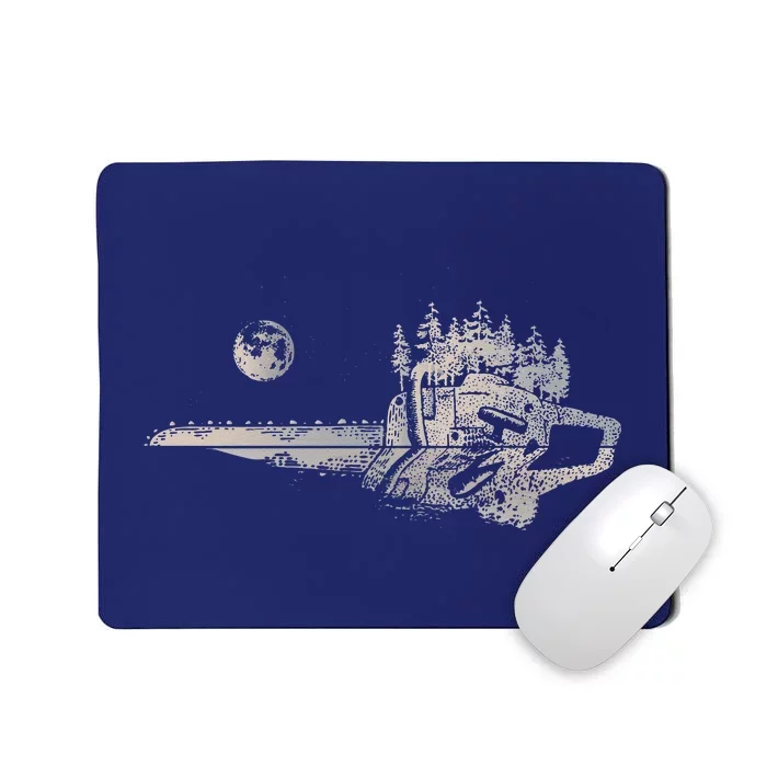 Chainsaw Woodworker Men Lumberjack Arborist Chainsaw Mousepad