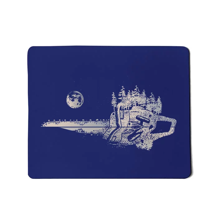 Chainsaw Woodworker Men Lumberjack Arborist Chainsaw Mousepad