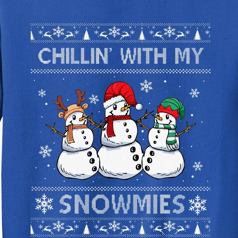 Chillin With My Snowmies Funny Ugly Christmas Pajama Xmas Sweatshirt