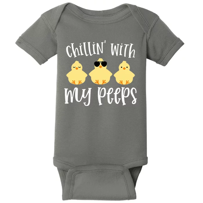 Chillin With My Peeps Cute Baby Bodysuit