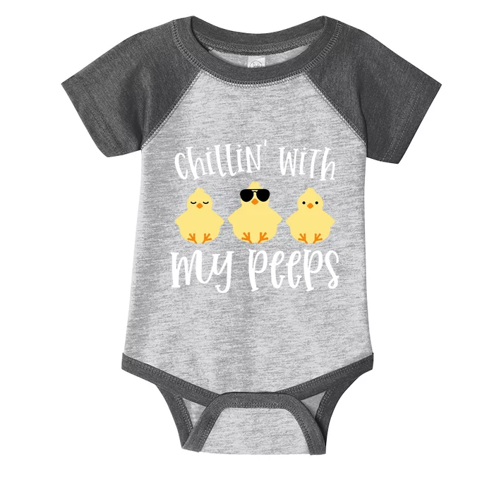 Chillin With My Peeps Cute Infant Baby Jersey Bodysuit