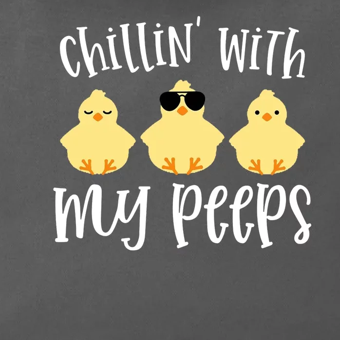 Chillin With My Peeps Cute Zip Tote Bag