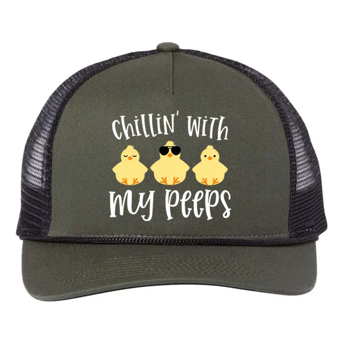 Chillin With My Peeps Cute Retro Rope Trucker Hat Cap