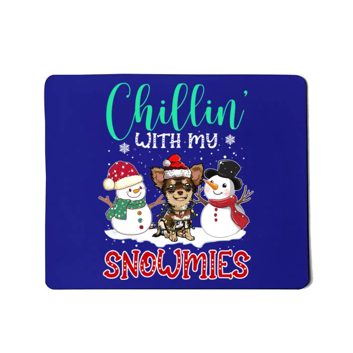 Chillin With My Snowmies Chihuahua Santa Christmas Tree Gift Mousepad