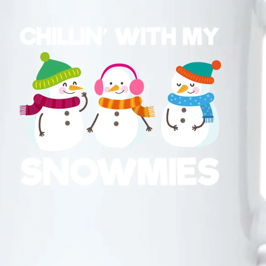 Chillin' With My Snowmies Gift Black Color Changing Mug